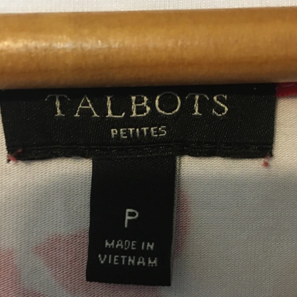 Talbots Red and White Floral top Valentines Day - Picture 7 of 8